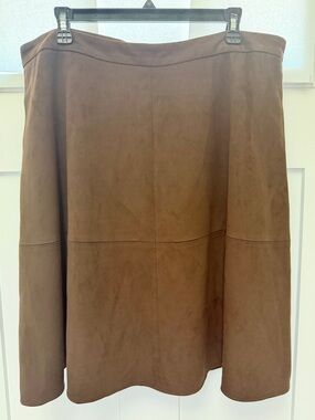Chadwicks Chocolate Brown A-Line Suede Skirt